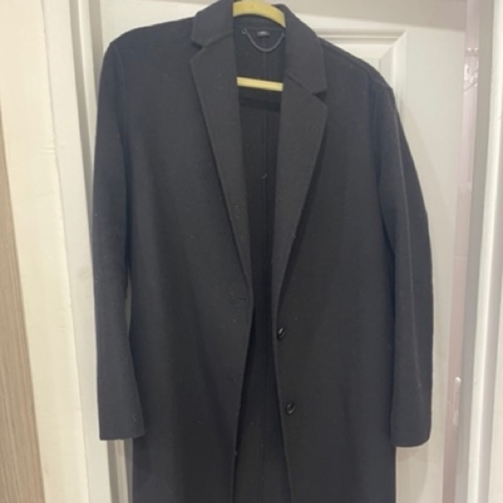 All Saints Black Wool Blend Coat (S)